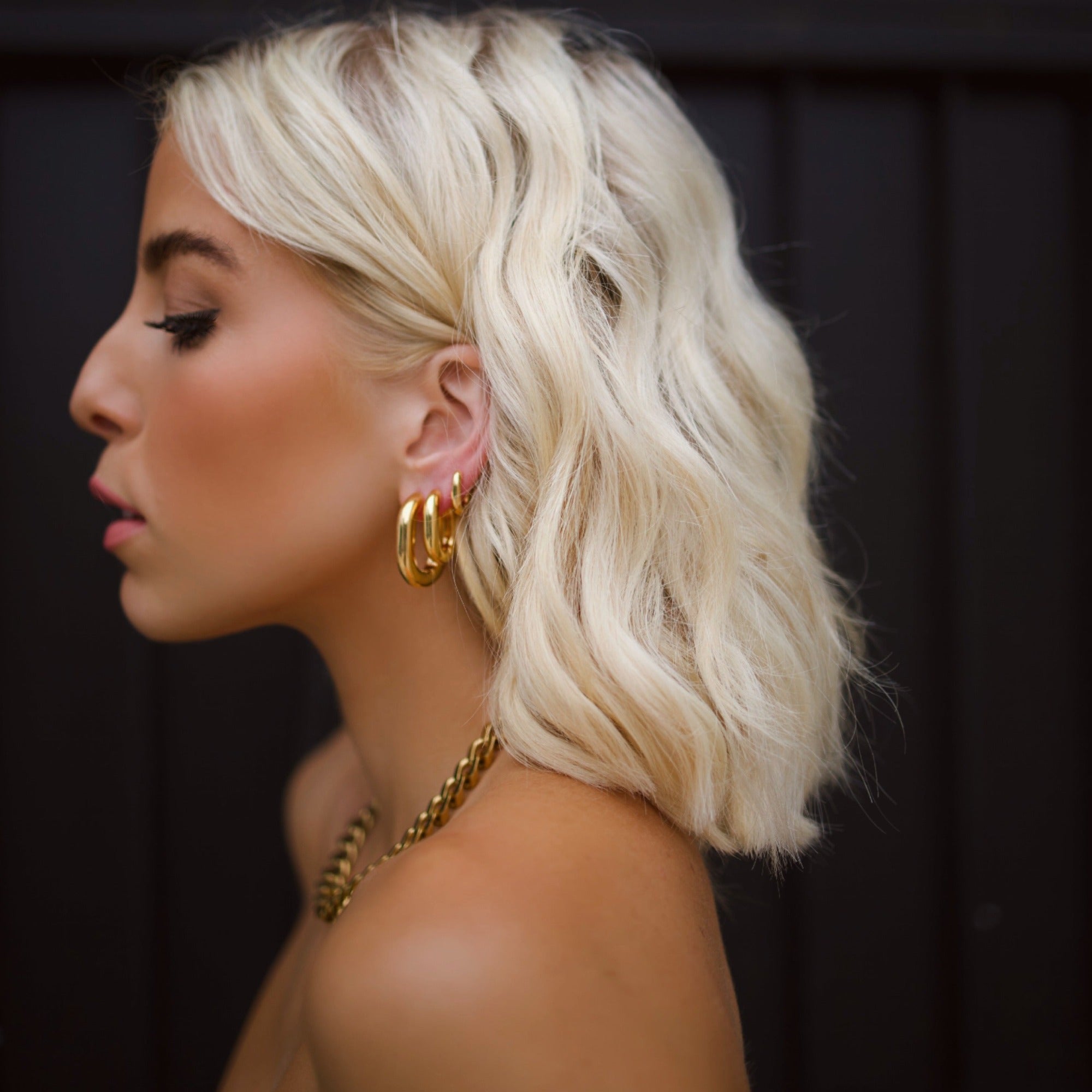 Icon Oval Hoops - Gold Grande by Erin Fader Jewelry
