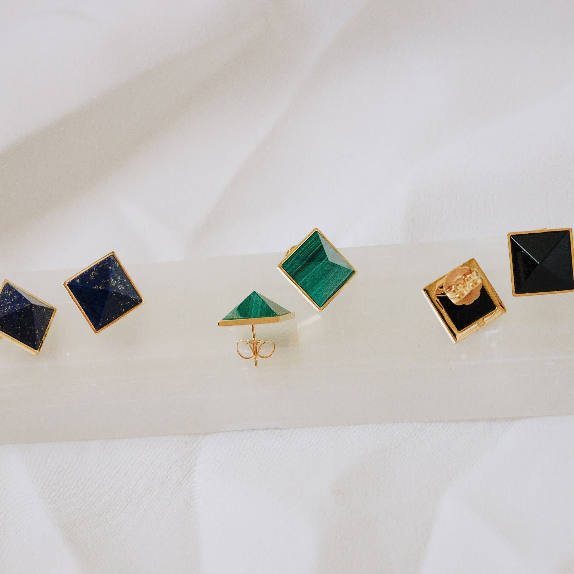 Pyramid Studs - Lapis Medium by Erin Fader Jewelry