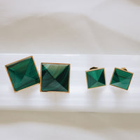 Pyramid Studs - Malachite Medium by Erin Fader Jewelry