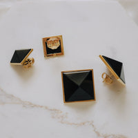 Pyramid Studs - Onyx Medium by Erin Fader Jewelry