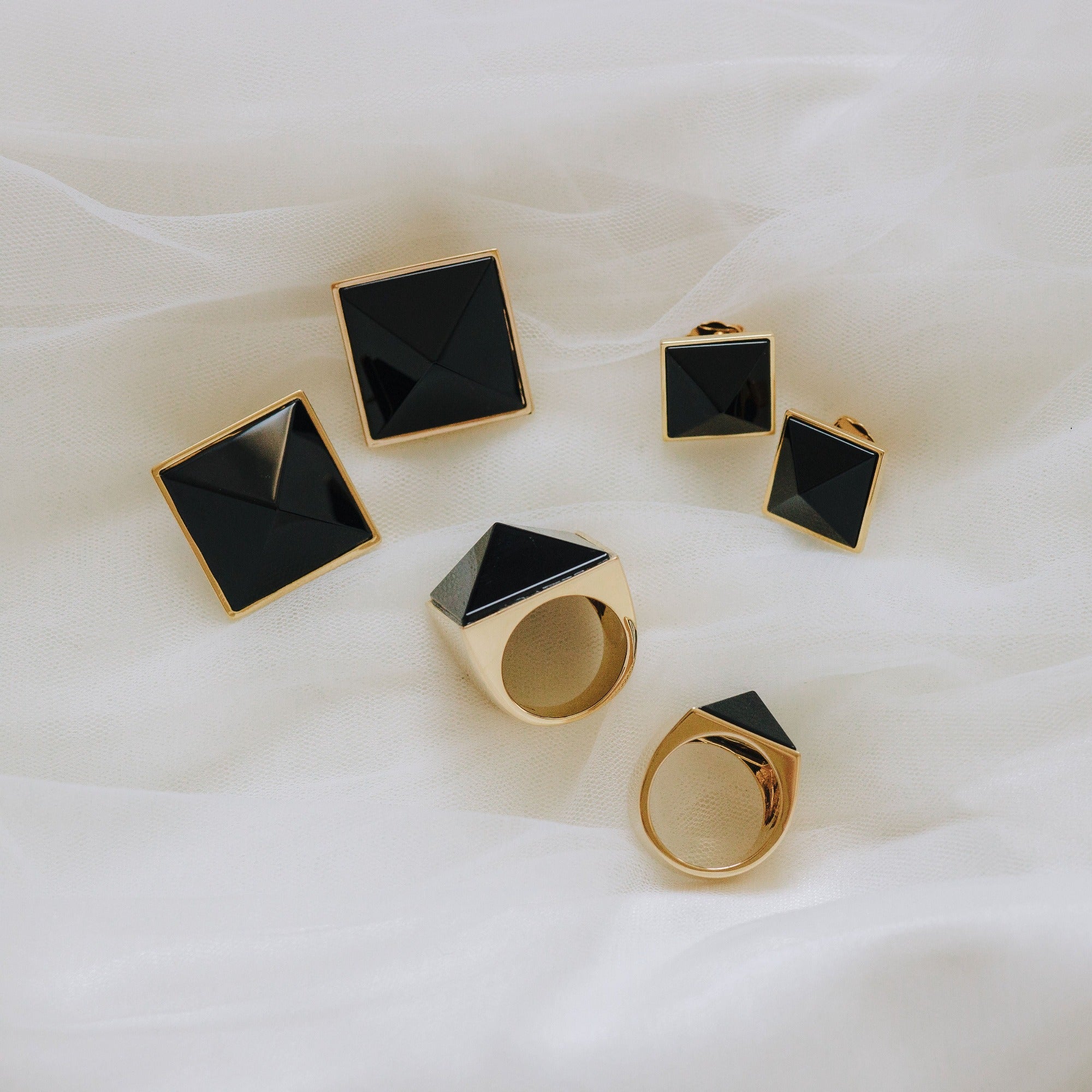 Pyramid Studs - Onyx Grande by Erin Fader Jewelry