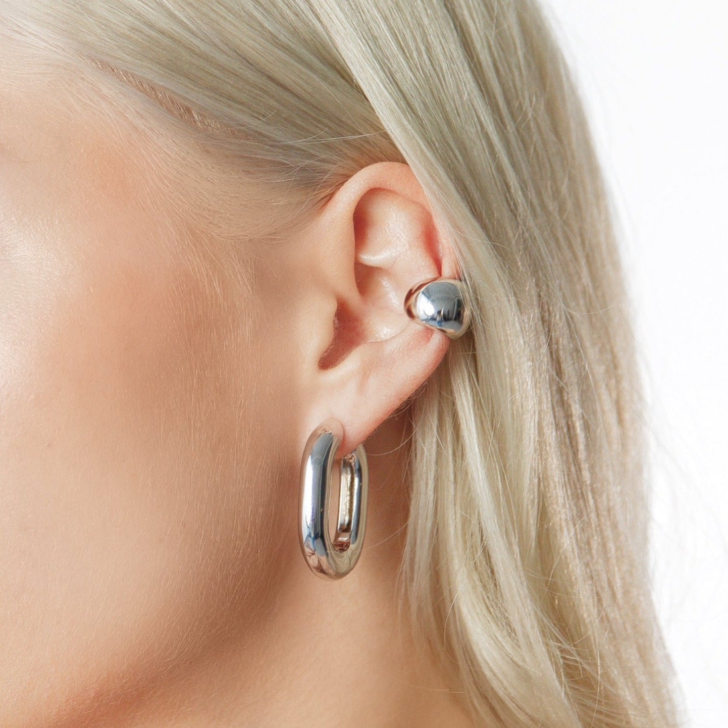 Icon Oval Hoops - Silver Grande by Erin Fader Jewelry