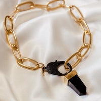 Black Flex Choker with Onyx Pendant by Erin Fader Jewelry