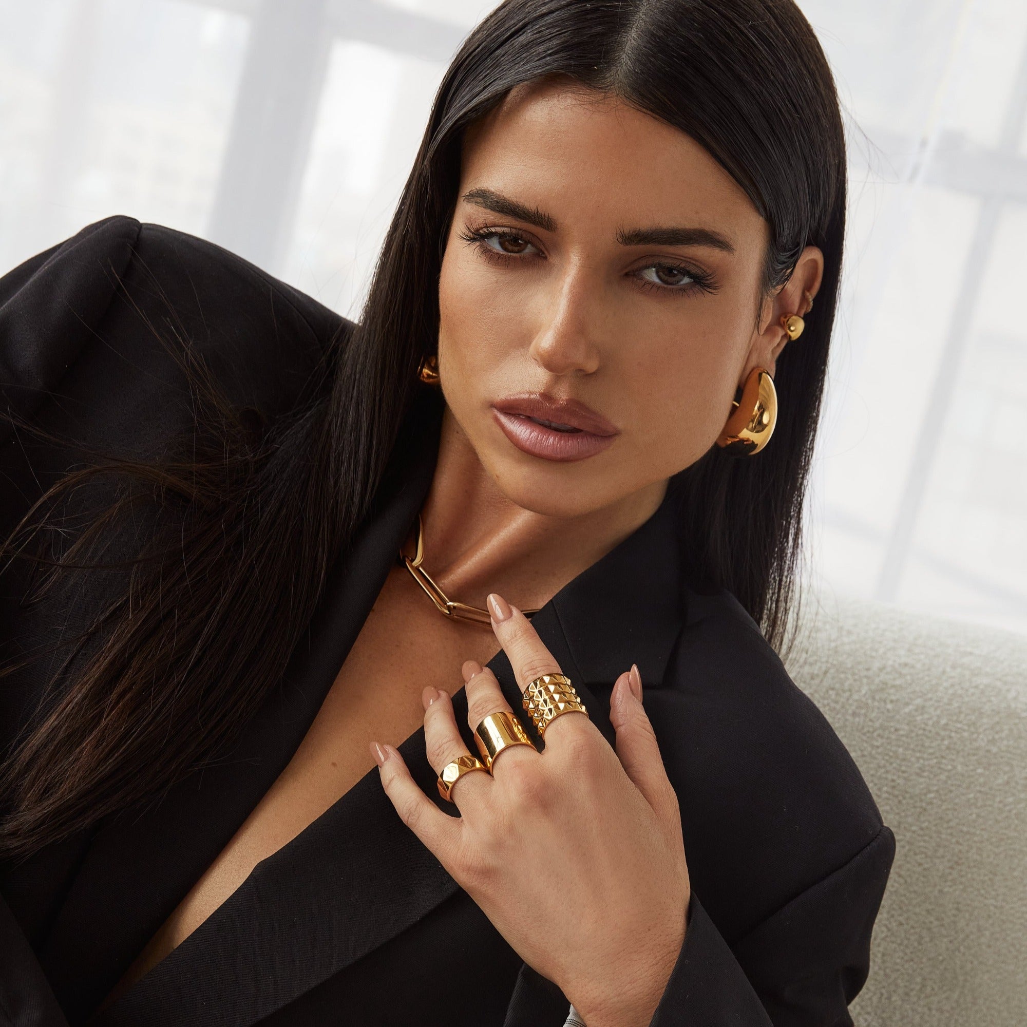 Pyramid Cigar Band Ring by Erin Fader Jewelry
