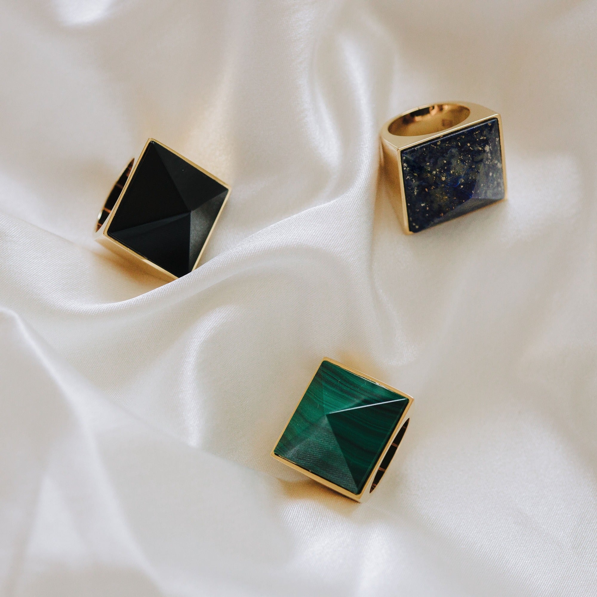 Pyramid Ring - Malachite Grande by Erin Fader Jewelry