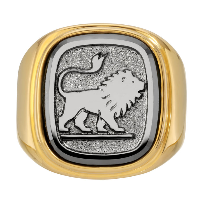 Hematite Leo Signet Ring by Erin Fader Jewelry