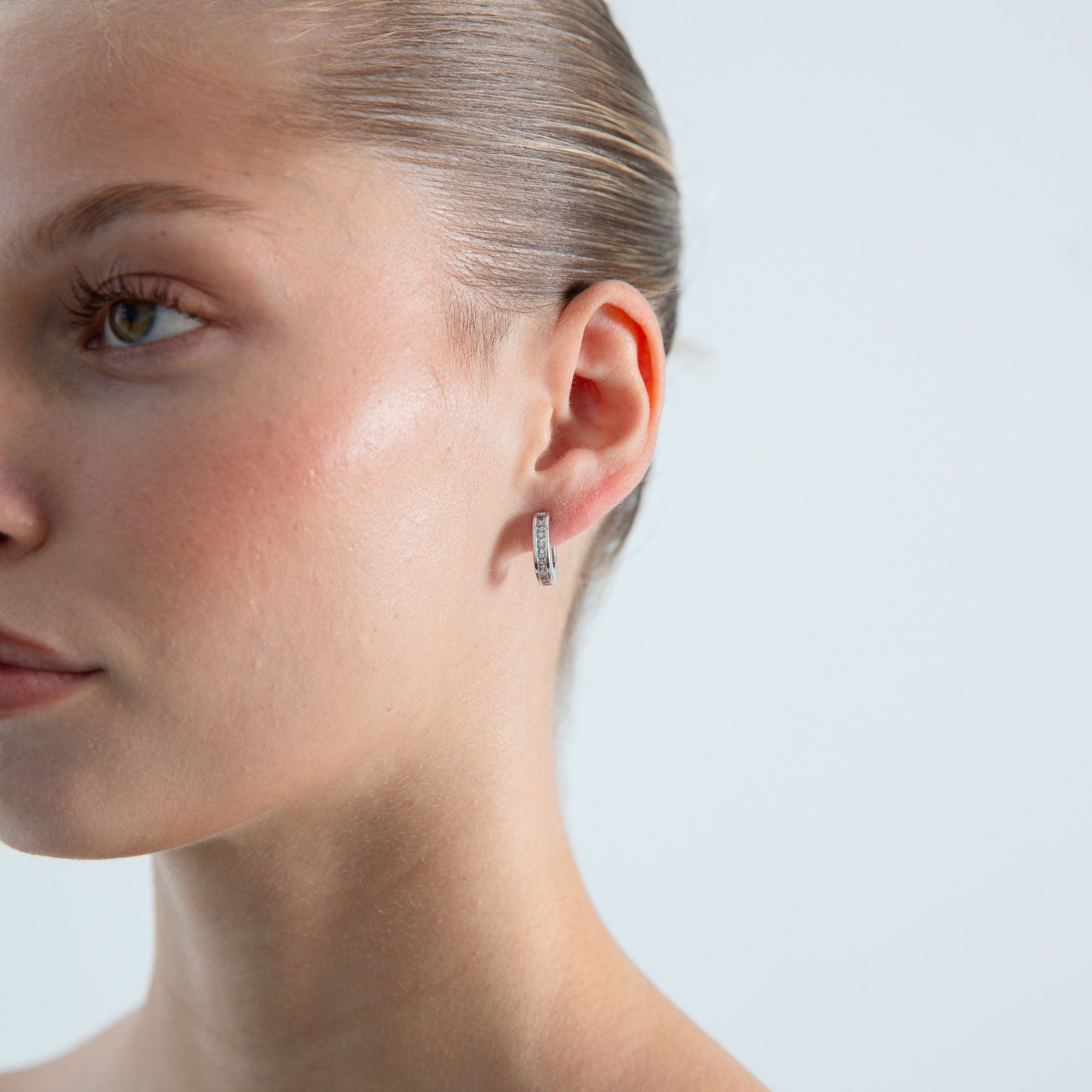 The Deco Hoops - Silver Petite by Erin Fader Jewelry