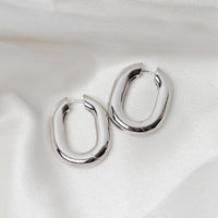 Icon Oval Hoops - Silver Grande by Erin Fader Jewelry