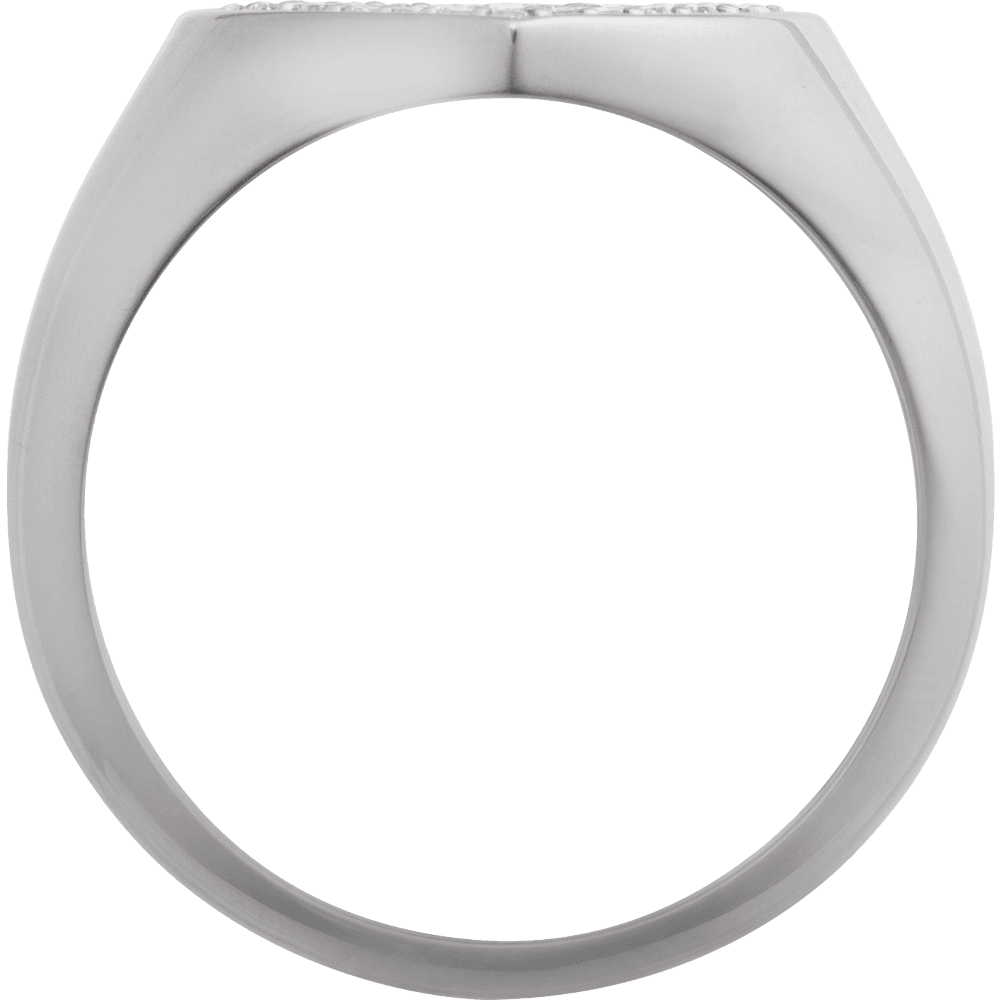 Natural Diamond Heart Signet Ring - 14K White from Erin Fader Jewelry