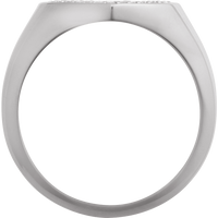 Natural Diamond Heart Signet Ring - 14K White from Erin Fader Jewelry