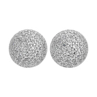 Sphere Earrings - Silver Pave Medium by Erin Fader Jewelry
