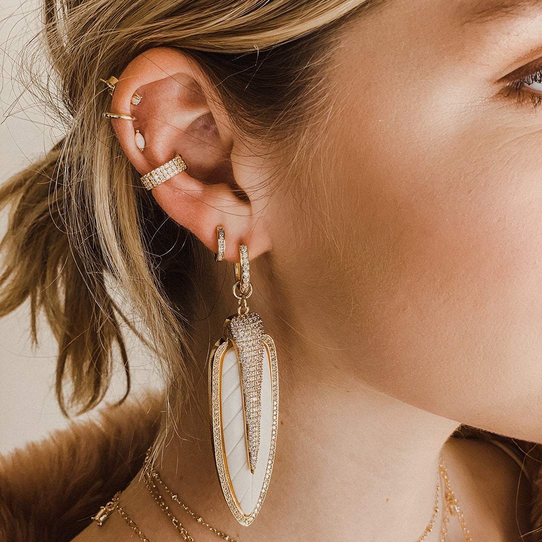 14K Huggies - CZ from Erin Fader Jewelry