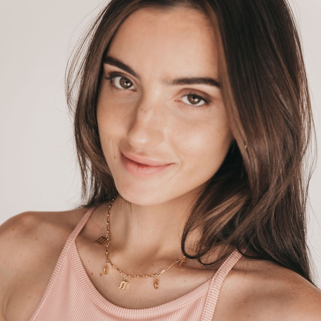 Gothic Initials Necklace by Erin Fader Jewelry