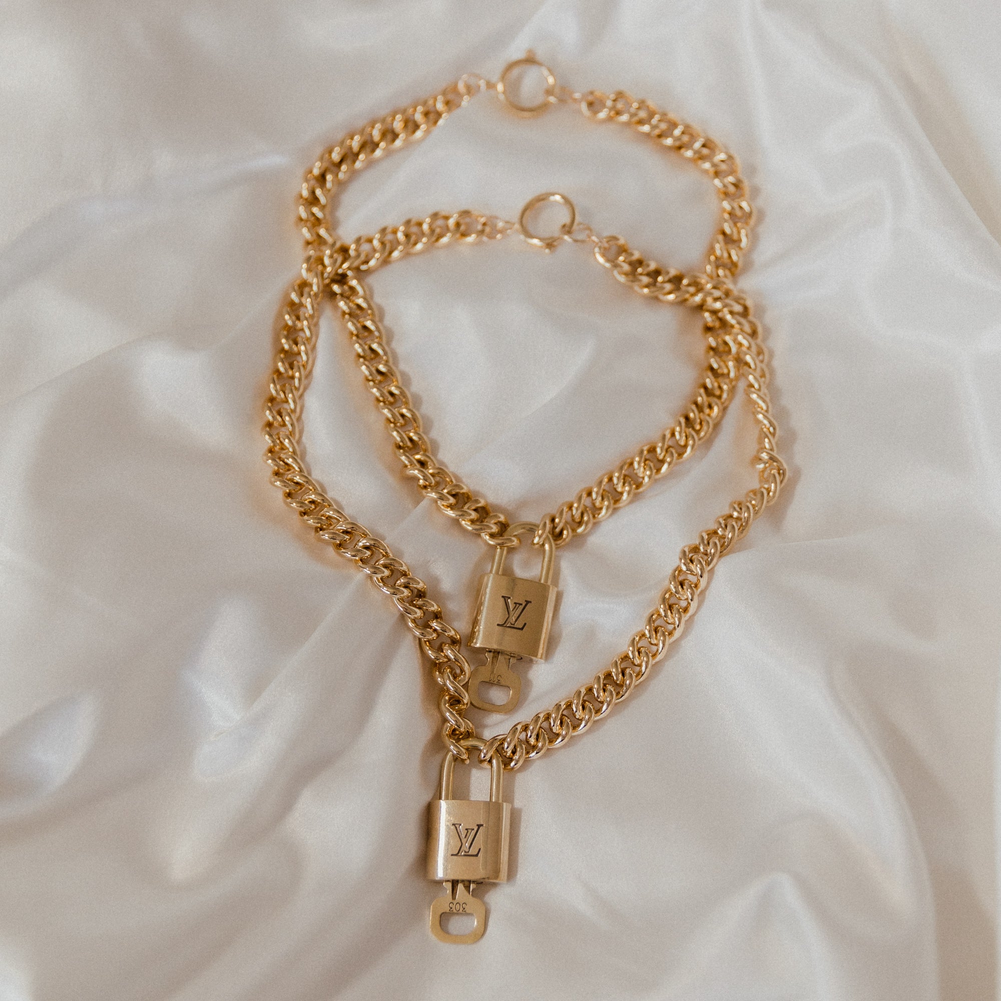 Vintage Louis Vuitton Lock Necklace by Erin Fader Jewelry