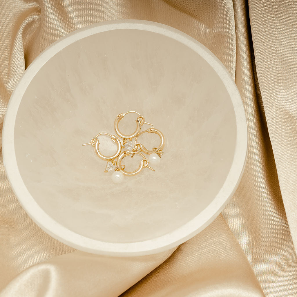The Monroe Huggie Hoops by Erin Fader Jewelry