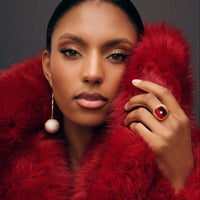 Art Deco Signet Ring - Red