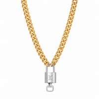 Vintage Louis Vuitton Lock Necklace - Mixed Metal by Erin Fader Jewelry