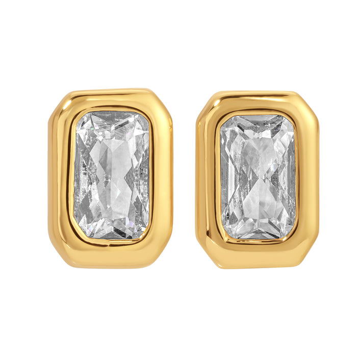 Bezel Baguette Studs from Erin Fader Jewelry