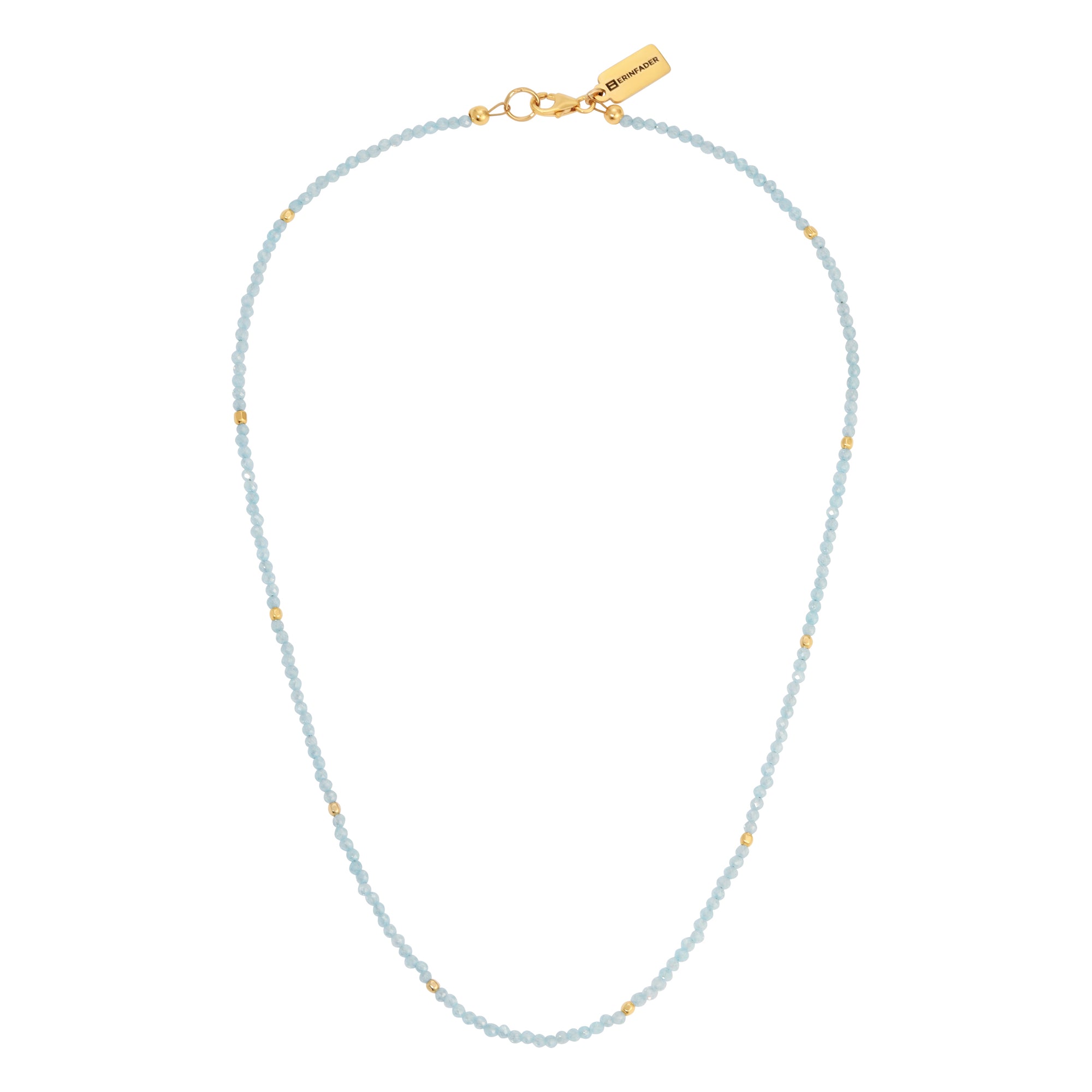 Blue Zircon Gemstone Beaded Necklace by Erin Fader Jewelry