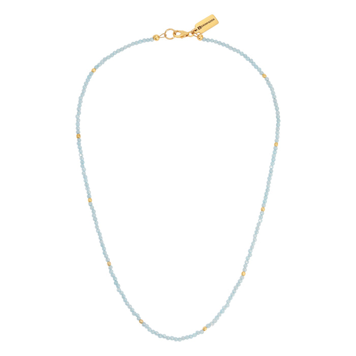 Blue Zircon Gemstone Beaded Necklace by Erin Fader Jewelry