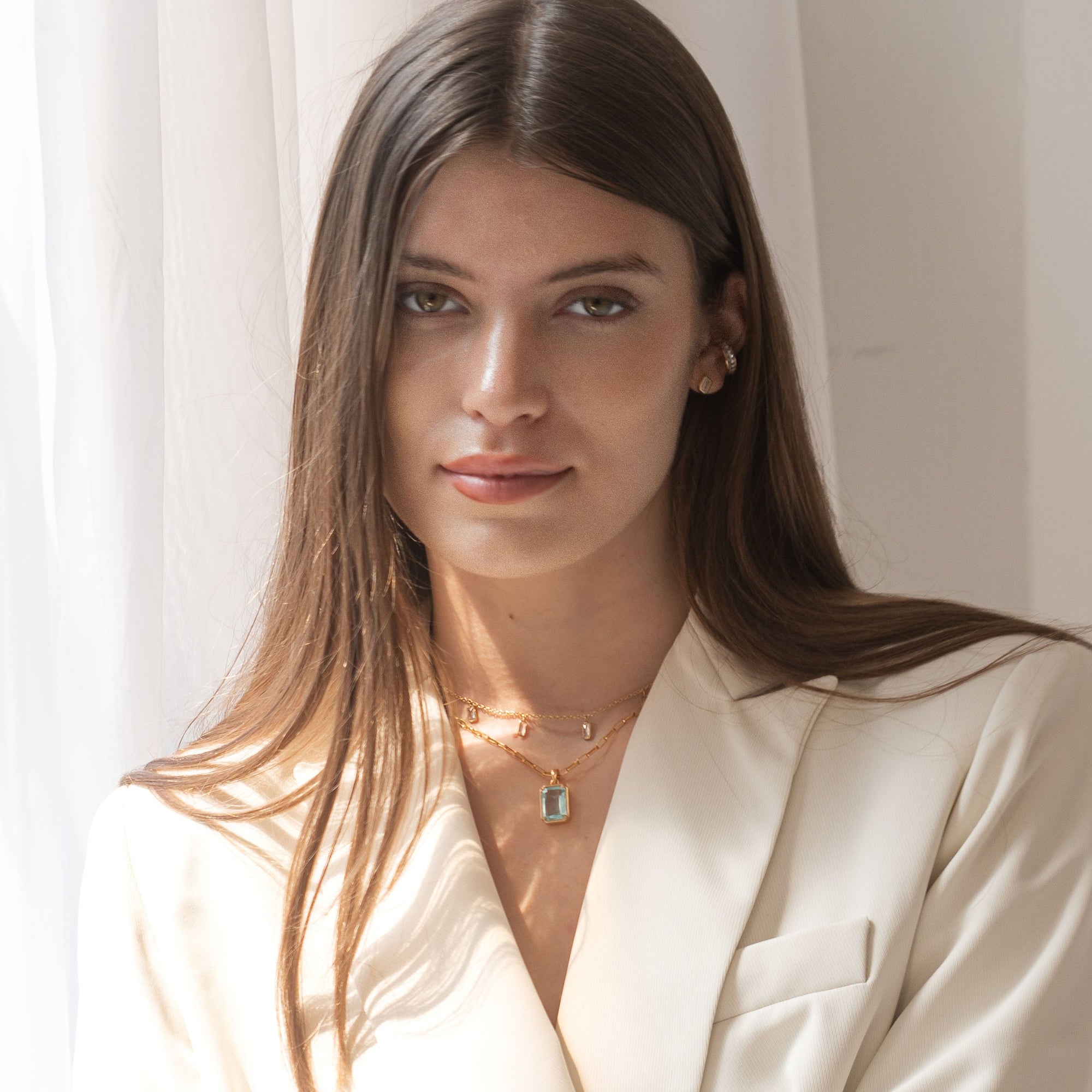 Aqua Veil Necklace by Erin Fader Jewelry