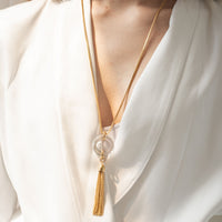 Vintage Crystal Tassel Necklace by Erin Fader Jewelry