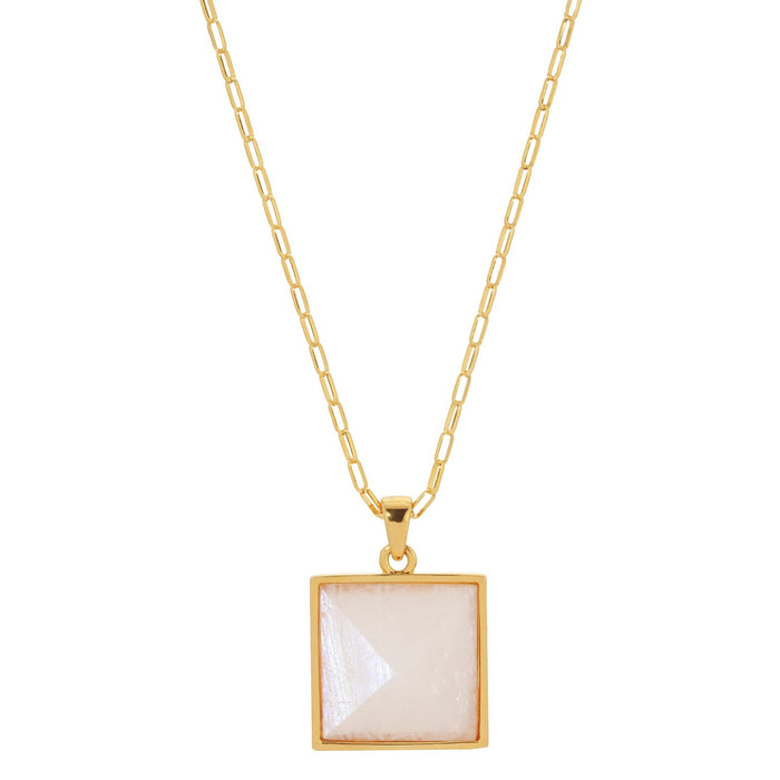 Pyramid Pendant Necklace - Moonstone by Erin Fader Jewelry