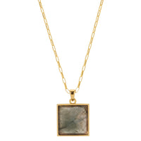 Pyramid Pendant Necklace - Labradorite by Erin Fader Jewelry