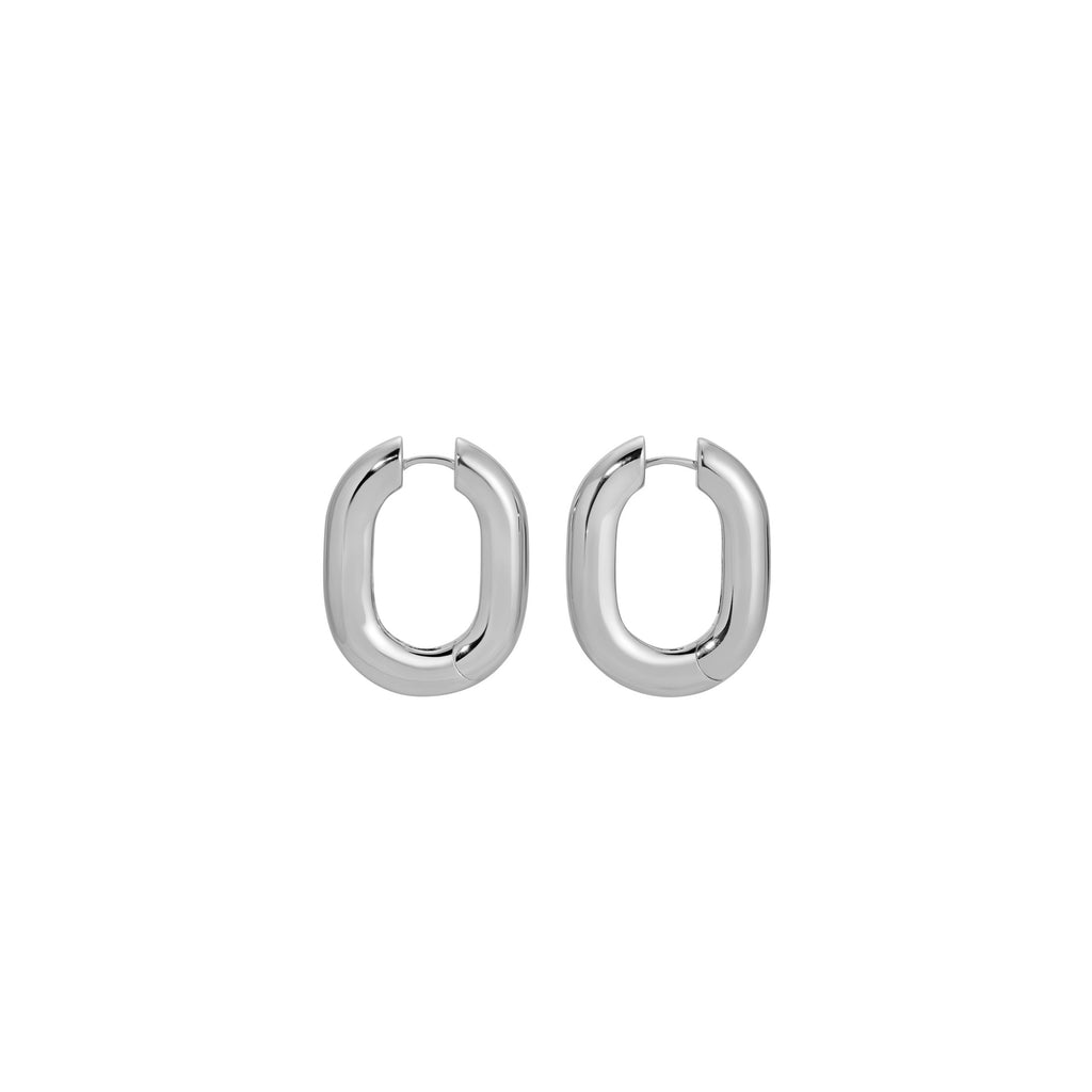 Icon Oval Hoops Sterling Petite