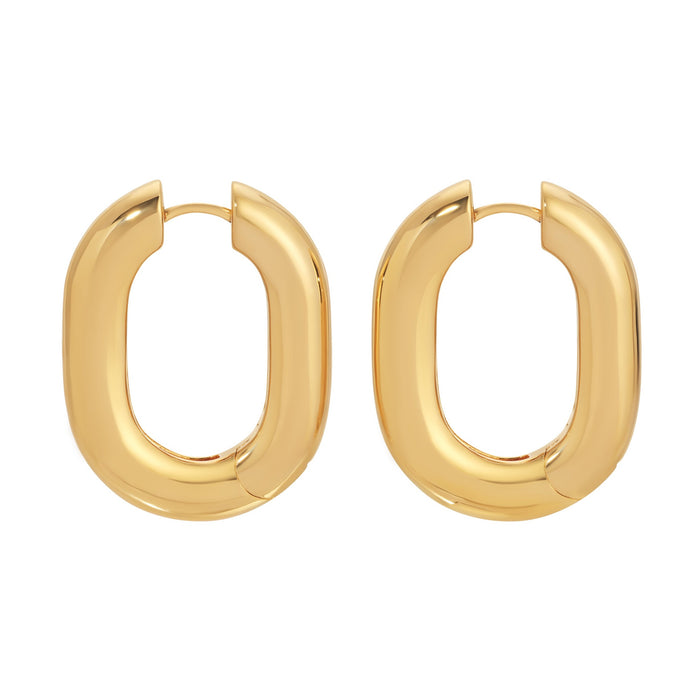 Icon Oval Hoops - Gold Grande by Erin Fader Jewelry