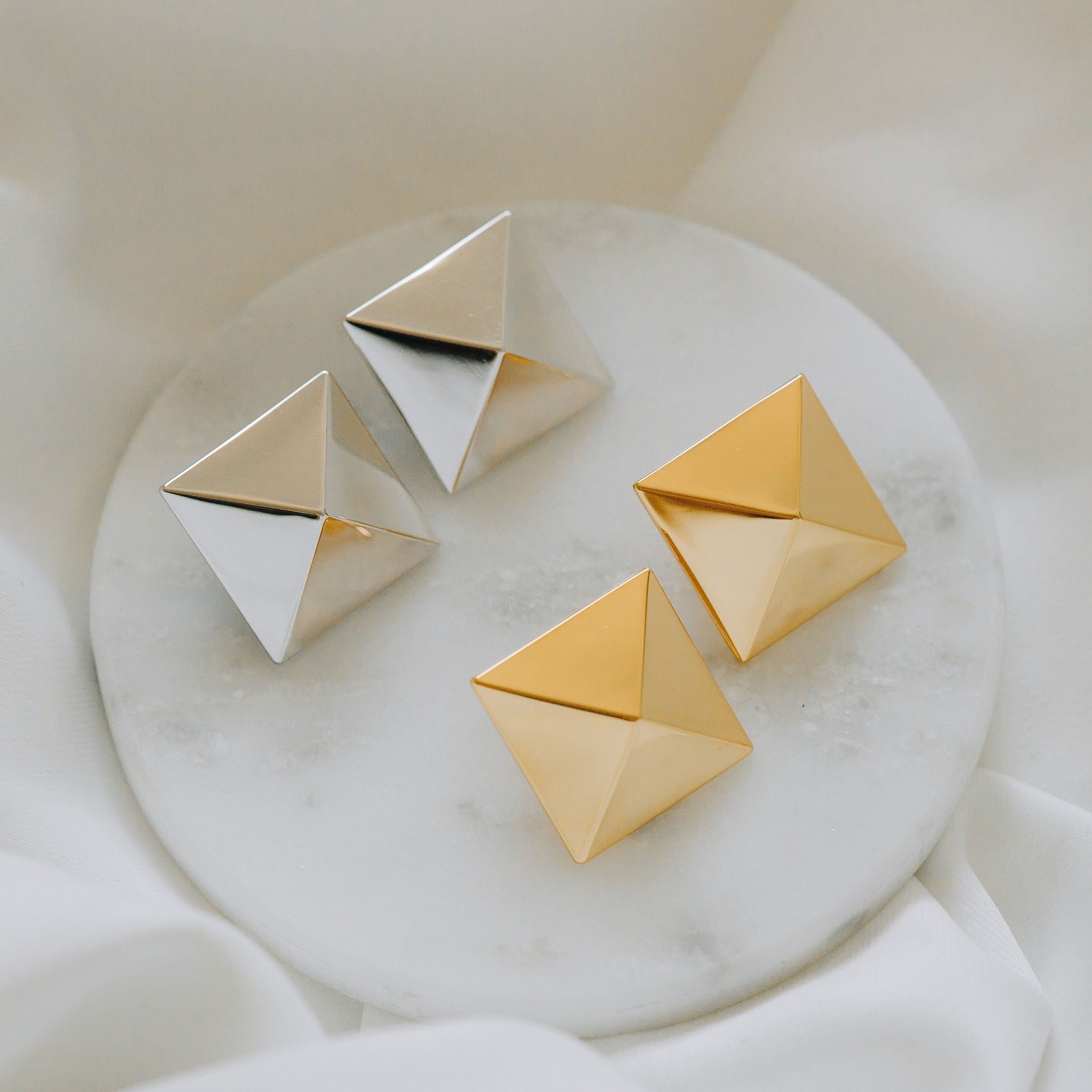 Pyramid Studs - Gold Grande by Erin Fader Jewelry