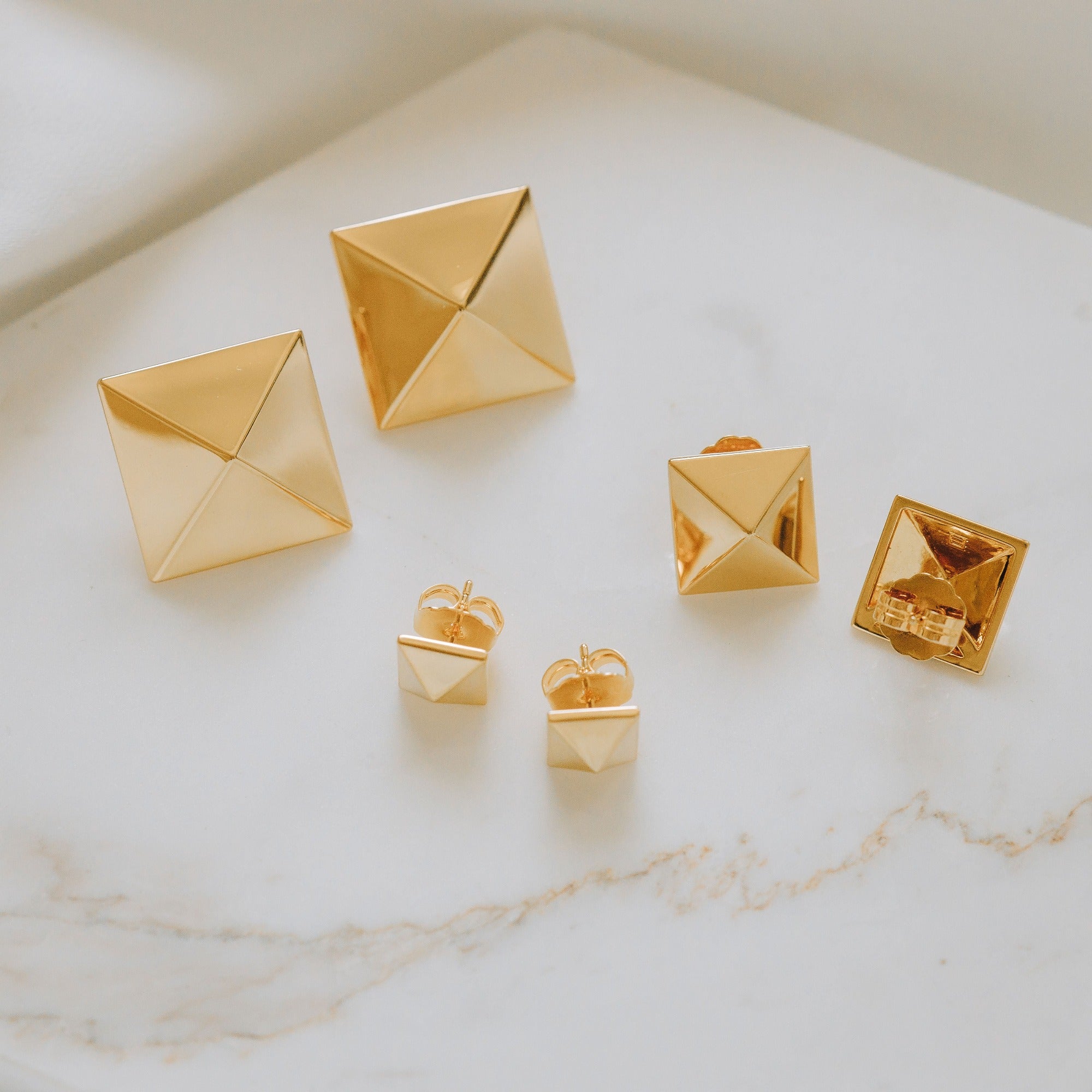 Pyramid Studs - Gold Petite by Erin Fader Jewelry