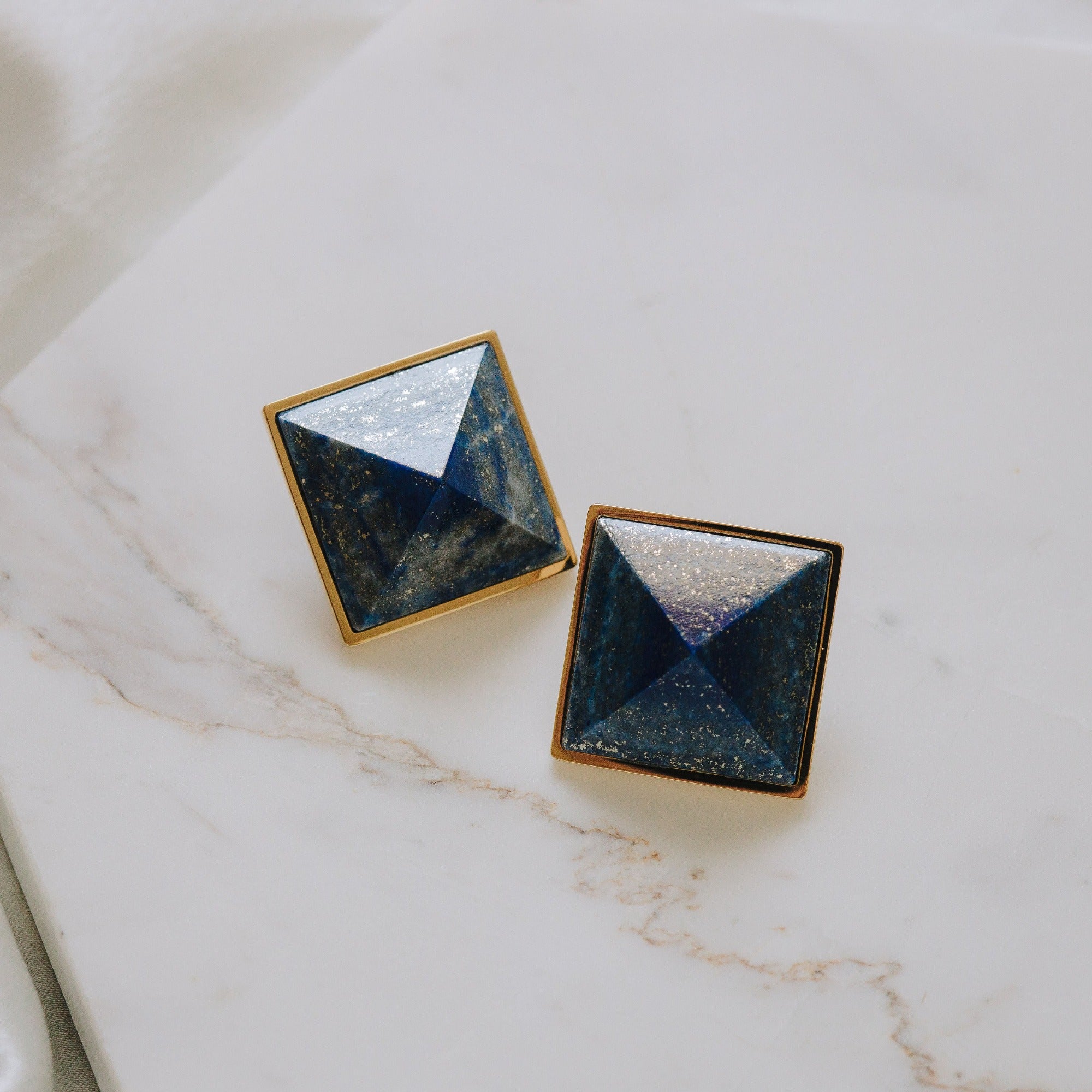 Pyramid Studs - Lapis Grande by Erin Fader Jewelry