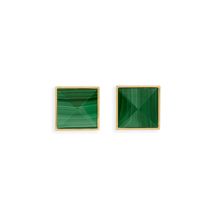 Pyramid Studs - Malachite Medium by Erin Fader Jewelry