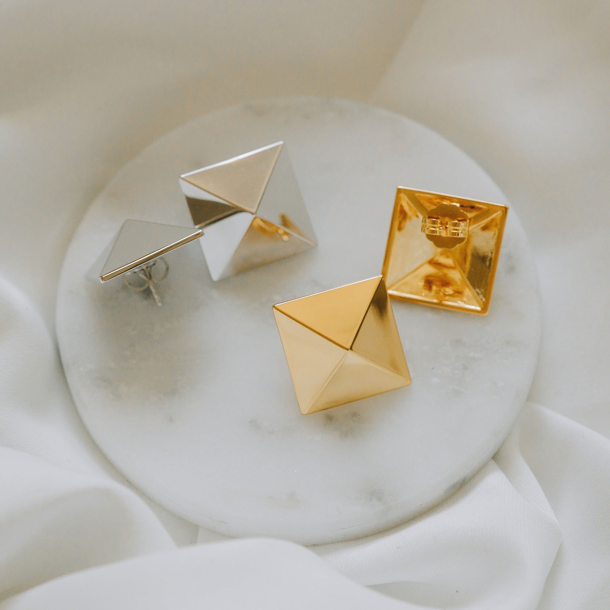Pyramid Studs - Silver Grande by Erin Fader Jewelry
