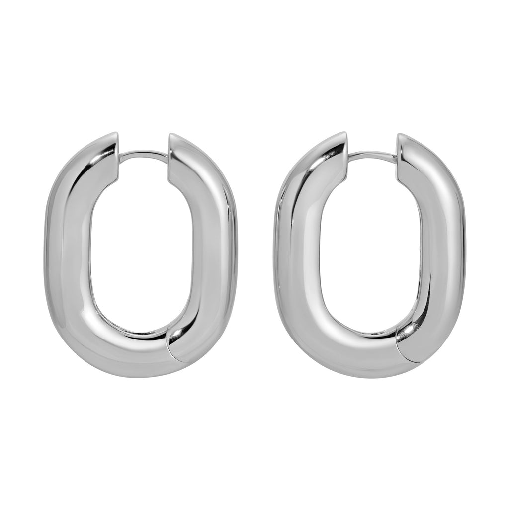 Icon Oval Hoops - Silver Grande