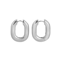 Icon Oval Hoops - Silver Medium by Erin Fader Jewelry