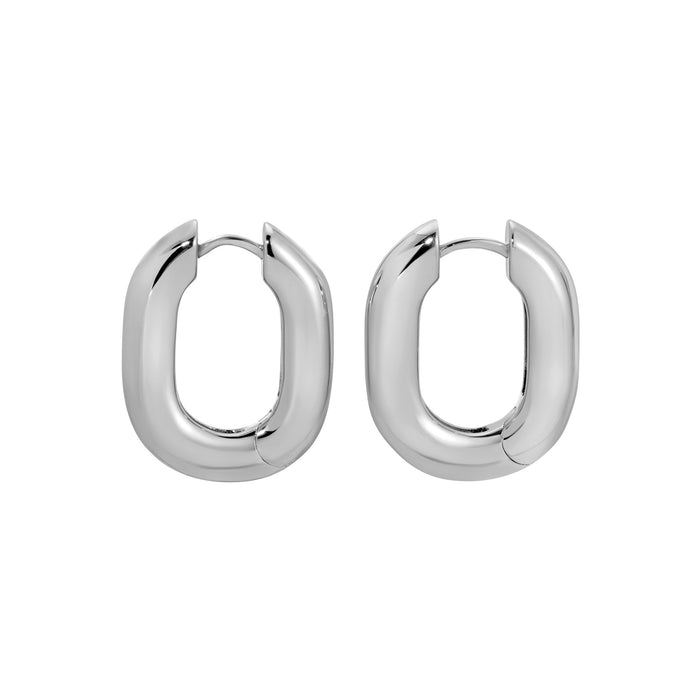 Icon Oval Hoops - Silver Medium by Erin Fader Jewelry