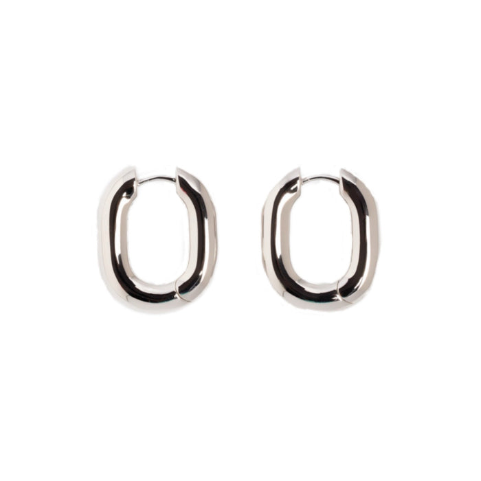 Icon Oval Hoops - Silver Medium by Erin Fader Jewelry