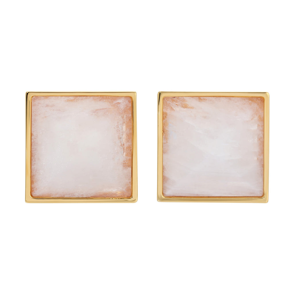 Pyramid Studs Moonstone Medium