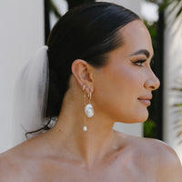 Riviera Pearl Hoops by Erin Fader Jewelry