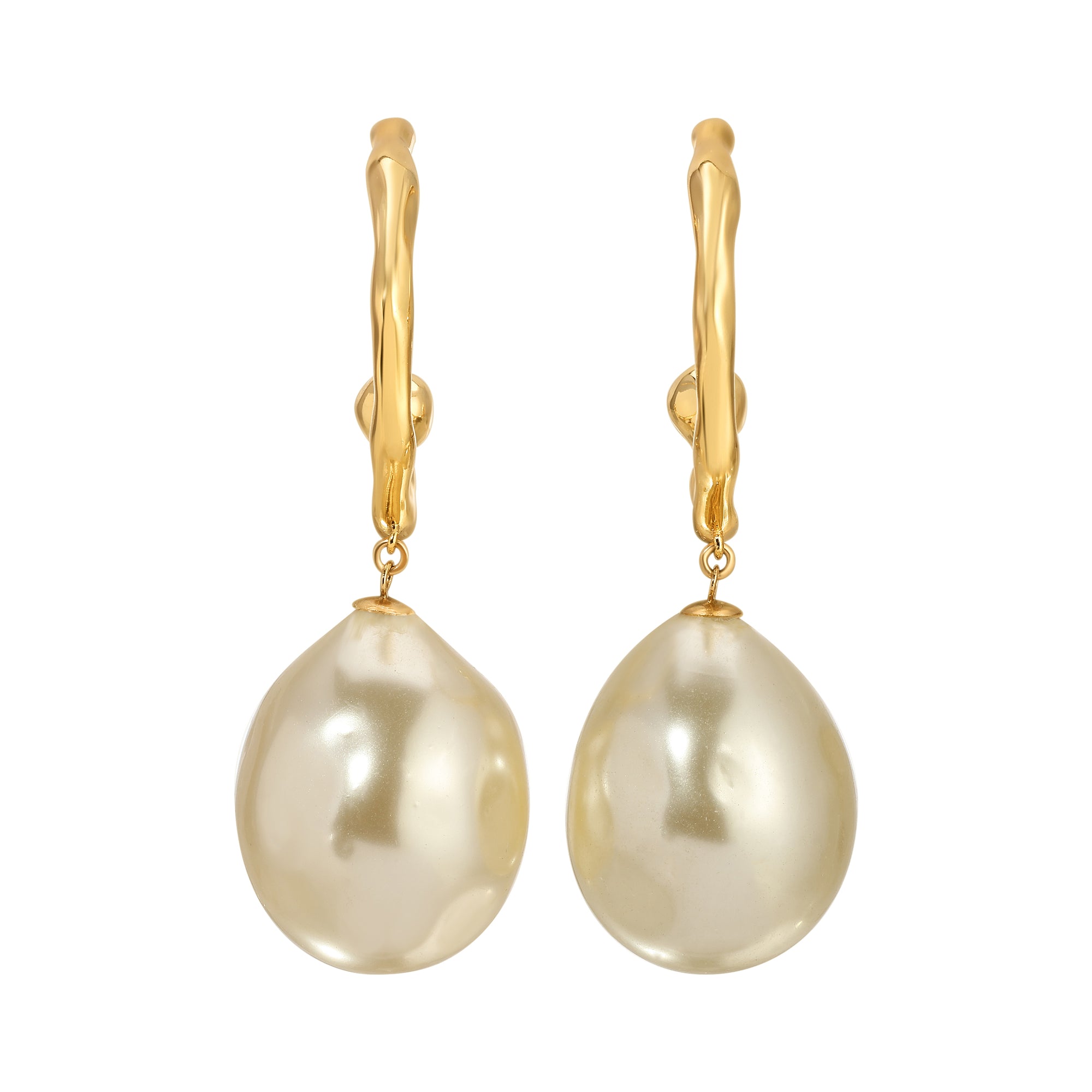 The Elizabeth Pearl Hoops by Erin Fader Jewelry