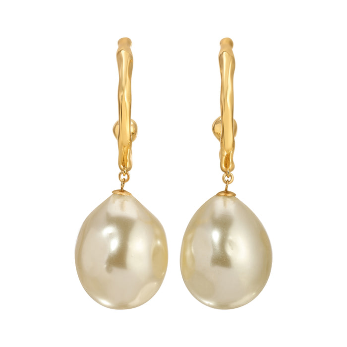 The Elizabeth Pearl Hoops by Erin Fader Jewelry