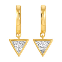 The Triangle Bezel Hoops by Erin Fader Jewelry