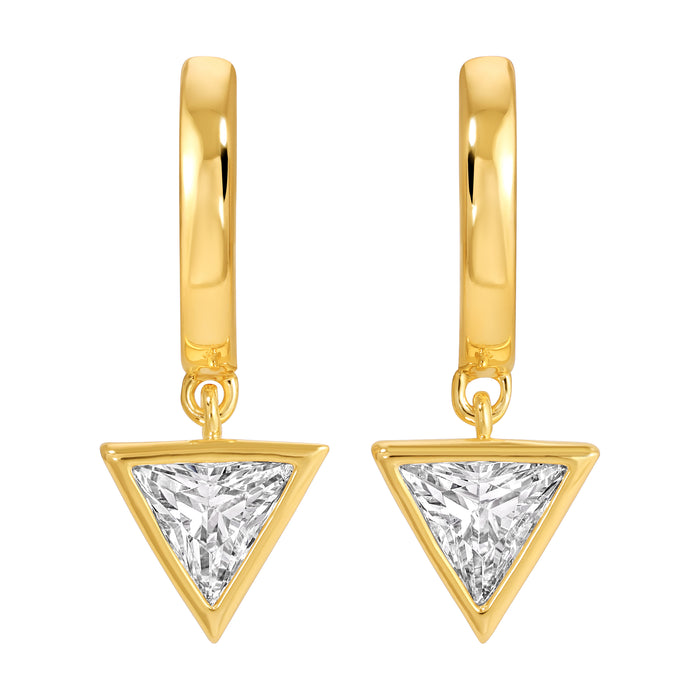The Triangle Bezel Hoops by Erin Fader Jewelry