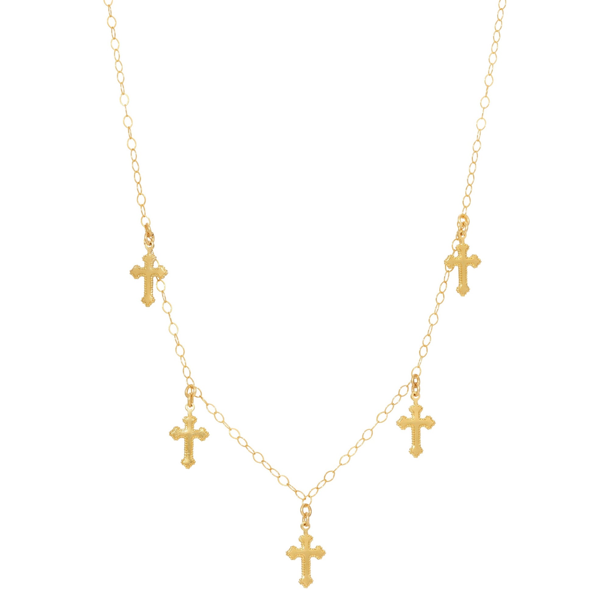 Tiny Crosses Necklace by Erin Fader Jewelry