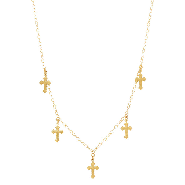 Tiny Crosses Necklace by Erin Fader Jewelry