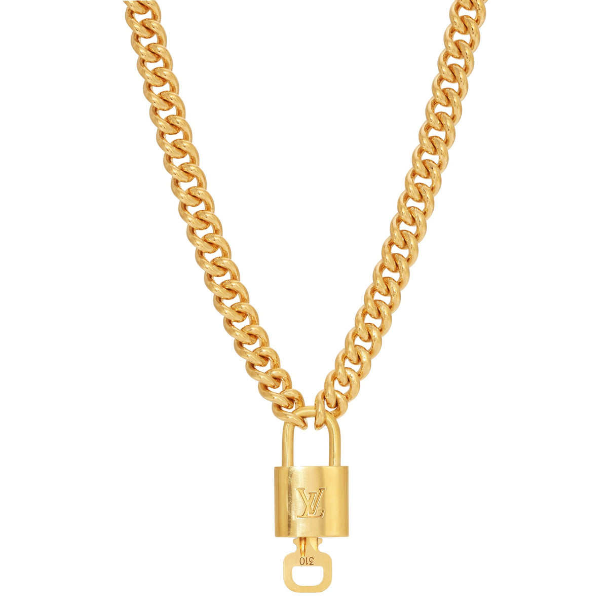 Louis Vuitton Lock Key & Gold hotsell Necklace