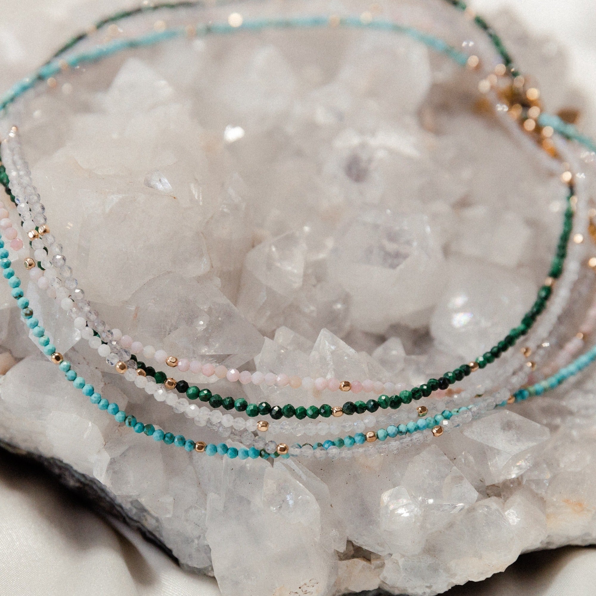 Moonstone Gemstone Beaded Choker by Erin Fader Jewelry
