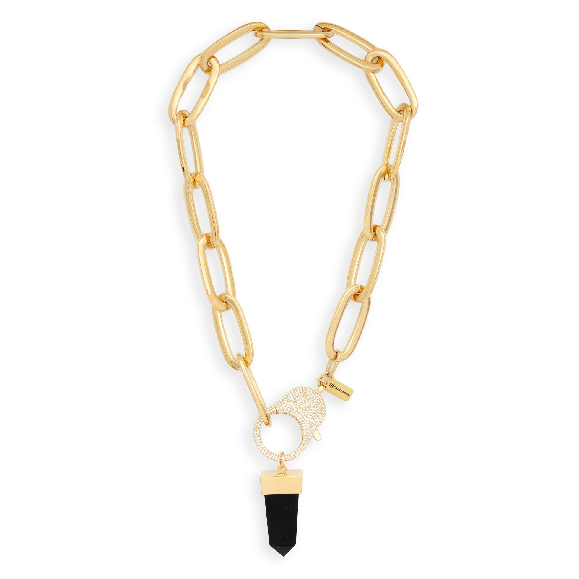 Gold Flex Choker with Onyx Pendant by Erin Fader Jewelry